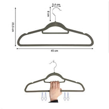 Load image into Gallery viewer, Greenlane Gear 50 pack Grey Non-Slip Velvet Space Saver Flocked Hangers
