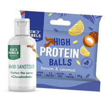 Load image into Gallery viewer, Kind Rebels - Lemon &amp; Coconut Protein Balls + Hand Sanitizer 60ML
