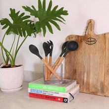 Load image into Gallery viewer, Kitchen Kult 5 Piece Bamboo &amp; Silicone Cooking Tools
