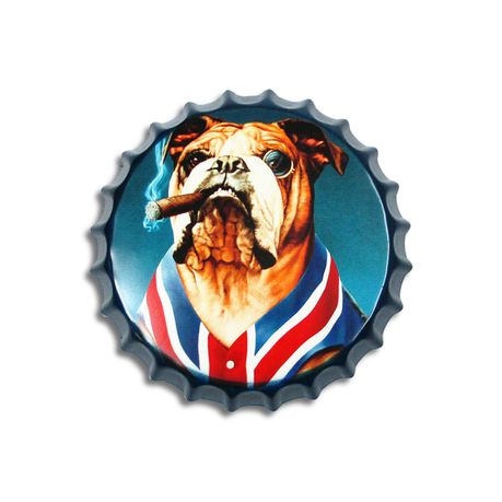Retro Vintage Decorative Wall Metal Bottle Cap Sign - English Bulldog Buy Online in Zimbabwe thedailysale.shop