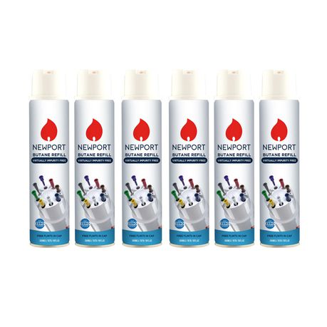 Newport Butane Lighter Gas - 6 x 300ml Pack Buy Online in Zimbabwe thedailysale.shop