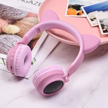 Load image into Gallery viewer, Pink Cute Cat Ear Bluetooth 5.0 Headphones
