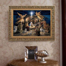 Load image into Gallery viewer, Diamond Painting DIY Kit, Round diamonds, 40x30cm- Birth of Jesus Christ
