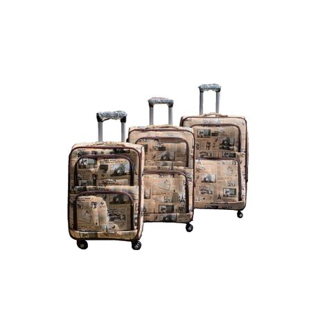 3 Piece Graphic Art PU Leather Travel Luggage Set - Paris Eiffel Tower Buy Online in Zimbabwe thedailysale.shop