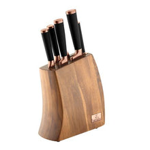 Load image into Gallery viewer, Berlinger Haus 7-Piece Knife Set with Wooden Stand - Black Rose
