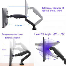 Load image into Gallery viewer, Full Motion Swivel Gas Spring Adjustable Monitor Arm Desk Mount Stand
