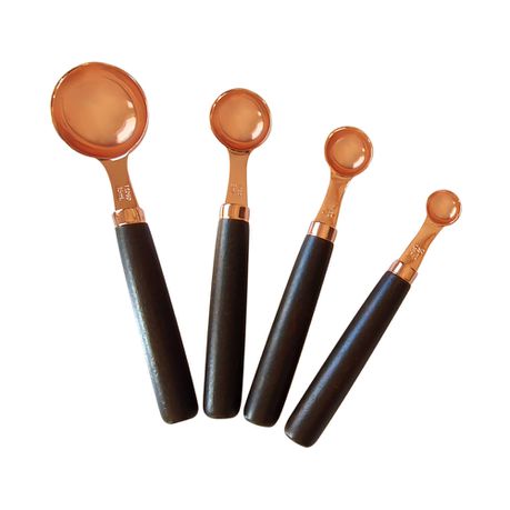 Hestia Measuring Spoon Set - Rose Gold/Wood Buy Online in Zimbabwe thedailysale.shop