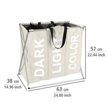 Load image into Gallery viewer, Wenko - 3-Section Laundry Bin - 43L - Trio Range - Beige

