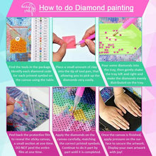 Load image into Gallery viewer, Diamond Painting DIY Kit, Round diamonds, 40x30cm- Flamingos
