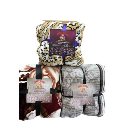 Pattern Flannel - 3 King Size Blankets’ - Value Pack