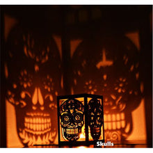 Load image into Gallery viewer, Candle Holder Lantern Sugar Skull Magic Shadow Box
