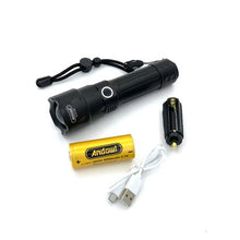 Load image into Gallery viewer, Andowl IPX-6 Waterproof Rechargeable Flashlight Torch 10000 Lumens
