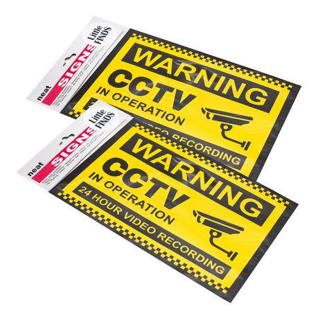 CCTV Warning Sign 2 - Vinyl Sticker - x2 Buy Online in Zimbabwe thedailysale.shop