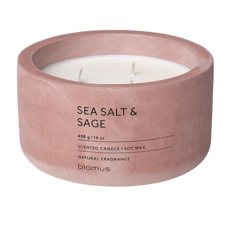 Blomus Scented Candle: Sea Salt & Sage in Dark Pink Container Fraga 13cm