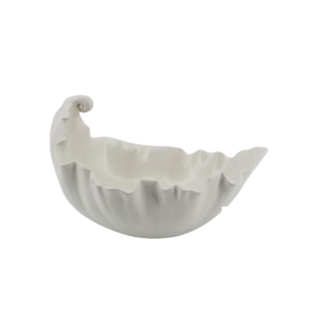Dolomite Leaf Bowl White