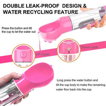 Load image into Gallery viewer, 4 in 1 Large Pet Water Bottle Dispenser Food Containers 300ml – Pink
