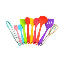 Load image into Gallery viewer, 10 Piece Colorful Non-Stick Silicone Cooking Kitchen Utensil Set
