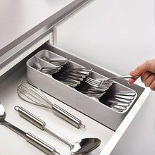 Load image into Gallery viewer, Smart Kitchen Cutlery Drawer Organizer Spoon Fork Storage Tray-Grey
