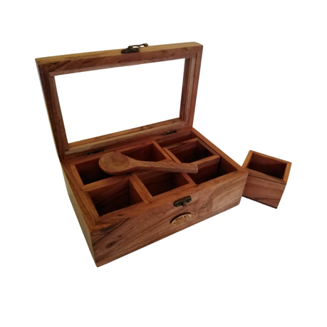 Imported Acacia Wood Spice Organiser Buy Online in Zimbabwe thedailysale.shop