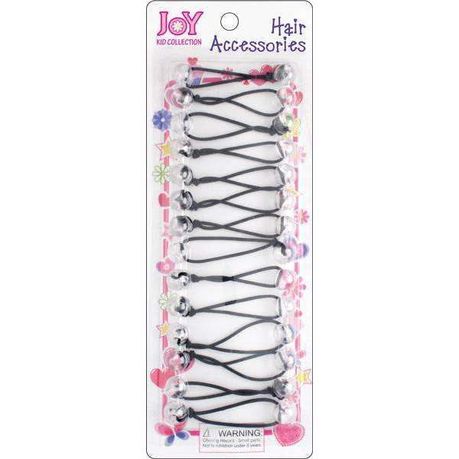 Joy- Ann16002 Twin Beads Ponytailers 14Ct Clear- 6 Pack