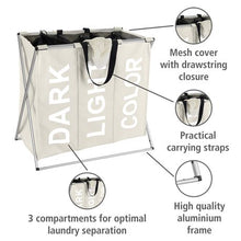 Load image into Gallery viewer, Wenko - 3-Section Laundry Bin - 43L - Trio Range - Beige
