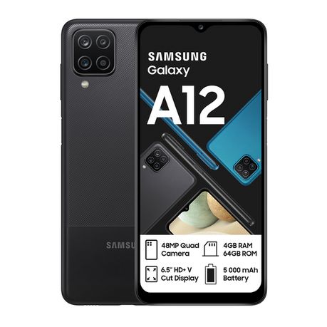 Samsung Galaxy A12 64GB Single Sim - Black Buy Online in Zimbabwe thedailysale.shop