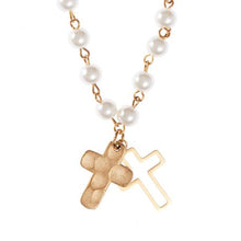 Load image into Gallery viewer, Double Cross Drop Glass Pearl Beads (Necklace)
