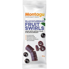 Load image into Gallery viewer, Montagu Dried Fruit Swirls Blackcurrant 10x 50g Box
