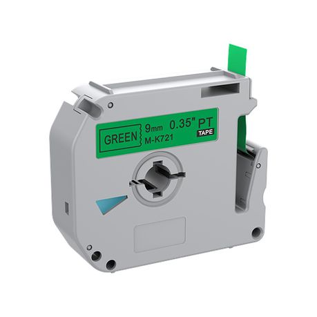 PUTY Compatible Brother TT-MK721 Black on Green 9mm Label