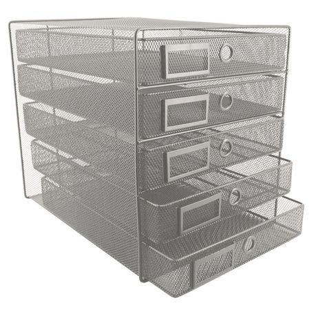 SDS M750S Wire Mesh Metal 5-Drawer Filing System - Silver Buy Online in Zimbabwe thedailysale.shop