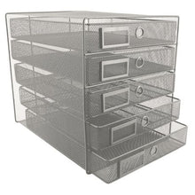 Load image into Gallery viewer, SDS M750S Wire Mesh Metal 5-Drawer Filing System - Silver
