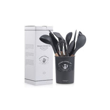 Load image into Gallery viewer, CheffyThings Silicone Utensil 12 Piece Set Charcoal

