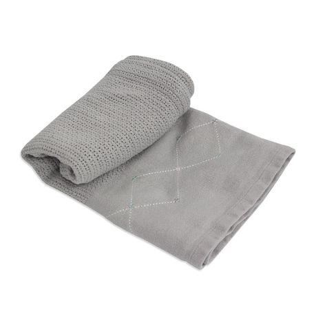 Sheraton Little Linen Embroidered Cellular Blanket – Diamond Grey Buy Online in Zimbabwe thedailysale.shop