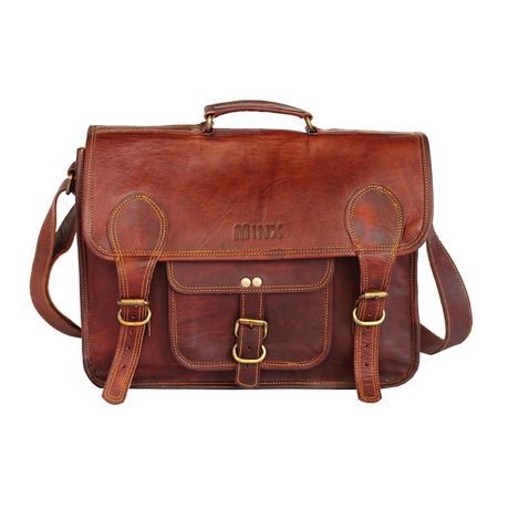 Minx - Genuine Leather Laptop Bag Deep Brown 15 Inch Buy Online in Zimbabwe thedailysale.shop