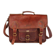 Load image into Gallery viewer, Minx - Genuine Leather Laptop Bag Deep Brown 15 Inch

