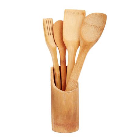 5 Piece Bamboo Kitchen Cooking Tools Utensils Set Spatulas Spoons Buy Online in Zimbabwe thedailysale.shop