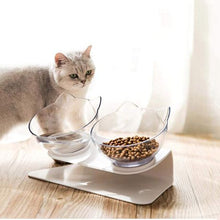 Load image into Gallery viewer, Elevated Double Feeding Bowl for Cats
