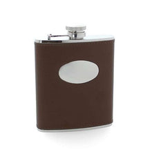 Load image into Gallery viewer, 8oz Brown Leather Stylish Hip Flask Gift With Engraving Plate- 265ml
