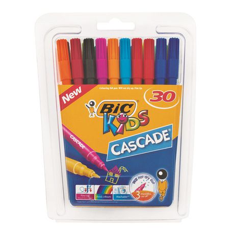 BIC Kids Visa Cascade Felt Tip Pen 30 Pack Buy Online in Zimbabwe thedailysale.shop