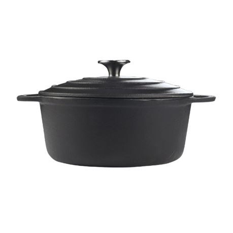 Chef Matt Black Cookware - Cast Iron 3.5l Round Casserole Buy Online in Zimbabwe thedailysale.shop
