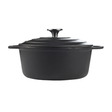 Load image into Gallery viewer, Chef Matt Black Cookware - Cast Iron 3.5l Round Casserole
