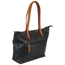 Load image into Gallery viewer, Finery Genuine Leather Shopper Bag - Black &amp; Toffee
