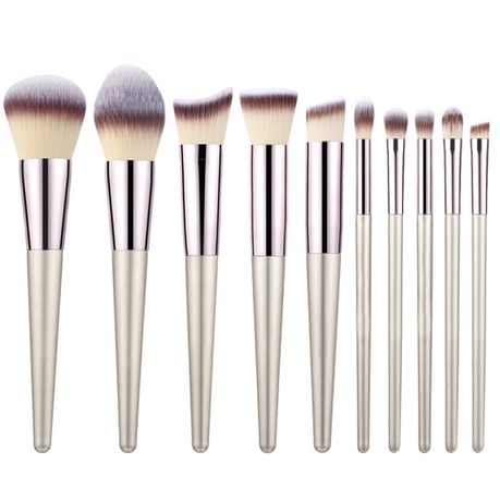 10 Piece Champagne Nude Cosmetic Brush Set Buy Online in Zimbabwe thedailysale.shop
