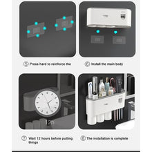 Load image into Gallery viewer, Woo Toothbrush Holder With Auto Toothpaste Squeezer and Storage Shelves
