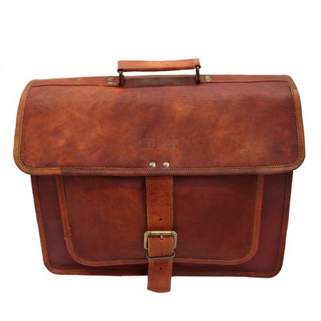Minx - Genuine Buffalo Leather Santorini Laptop Bag Brown 16 Buy Online in Zimbabwe thedailysale.shop