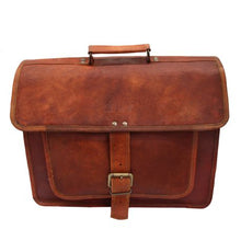 Load image into Gallery viewer, Minx - Genuine Buffalo Leather Santorini Laptop Bag Brown 16
