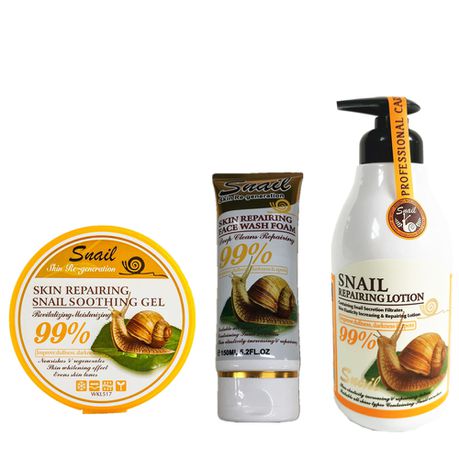 Snail Repairing Lotion, Soothing Gel & Face Wash Combo Restores Elasticity Buy Online in Zimbabwe thedailysale.shop