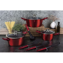 Load image into Gallery viewer, Berlinger Haus 10 Piece Marble Coating Cookware Set - Burgundy Edition
