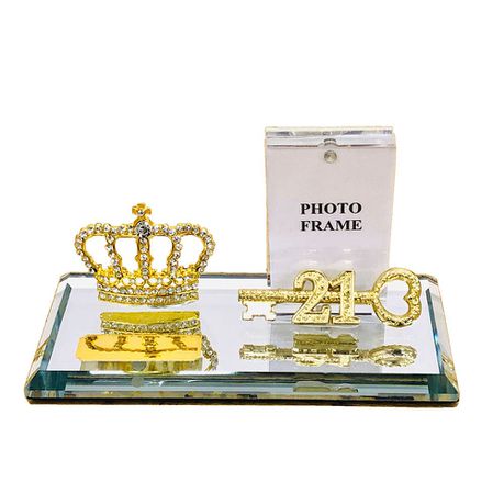 21st Key Gents Diamant  Gold Crown with Magnetic Photo Frame And Metal key