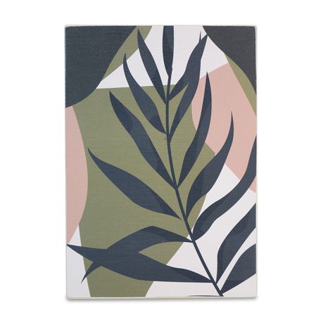 Wooden Wall Art - Abstract Leaves & Shapes - Green - A5 Buy Online in Zimbabwe thedailysale.shop